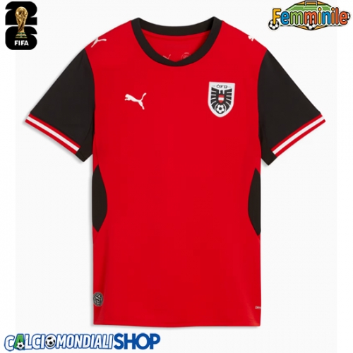 Maglie da calcio Austria Prima Maglia Femminile Mondiali 2026  Manica Corta